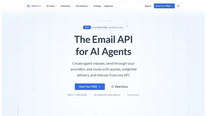 Sendmux AI website image