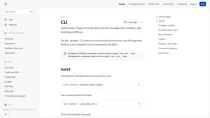 Sendmux CLI website image