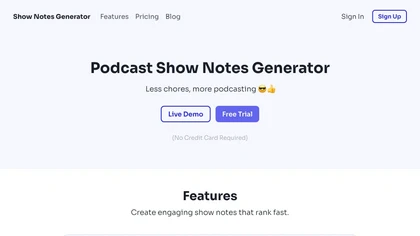 Show Notes Generator image