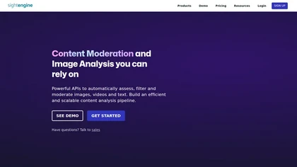 Sightengine website image