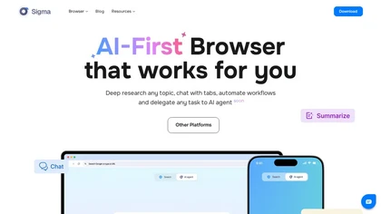 Sigma Browser website image