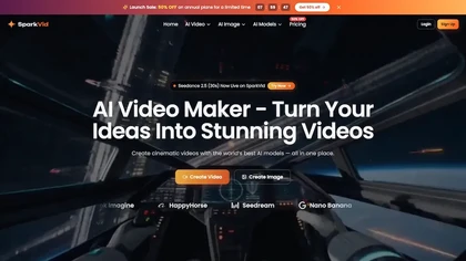 SparkVid AI website image