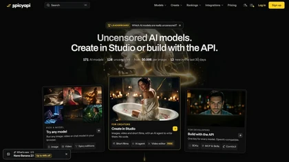 SpicyAPI AI website image