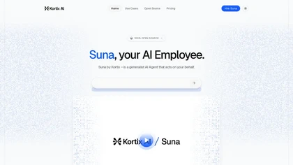 Suna AI website image