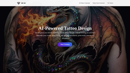 Tat.ink-Free AI Tattoo Generator website image