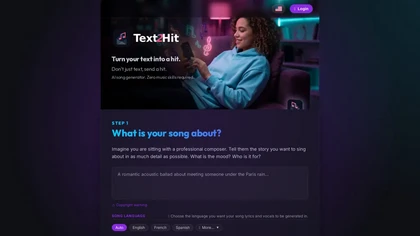 Text2Hit website image