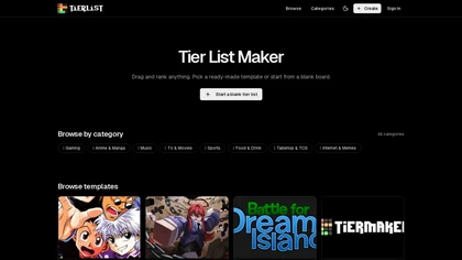 Tierlist AI website image