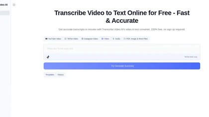Transcribe Video AI website image