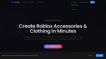 UGCraft AI website image