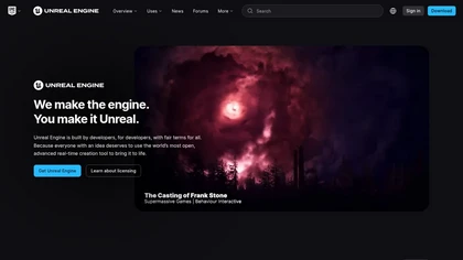 Unreal Engine website image