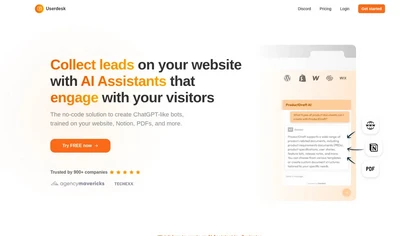 Userdesk website image