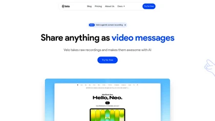 Velo AI website image