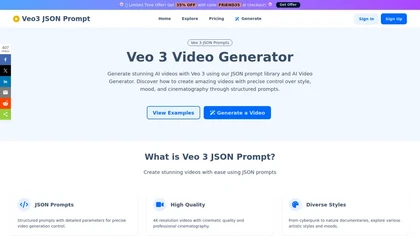 Veo3 JSON Prompt website image