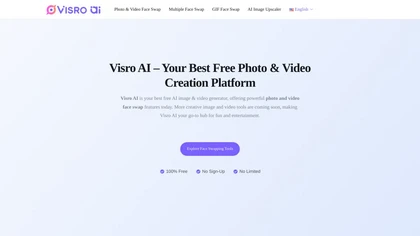 Visro AI website image