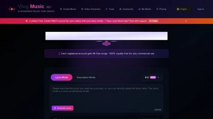 VlogMusic website image