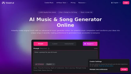 Vozart  website image