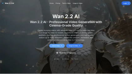 Wan 2.2 AI website image