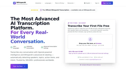 Whisper AI website image