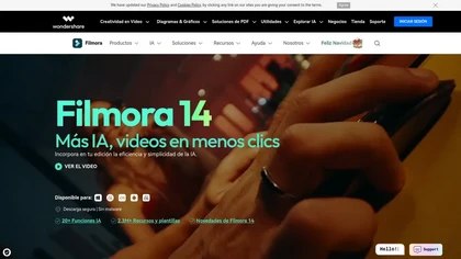 Wondershare Filmora ES website image