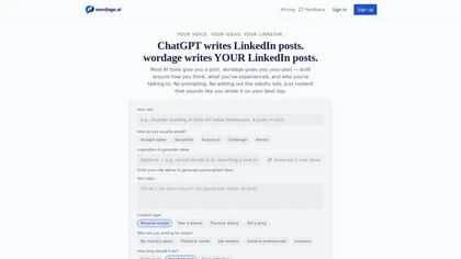 Wordage AI website image