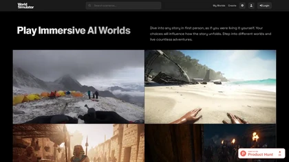World Simulator AI website image