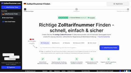 Zolltarifnummer Finden website image