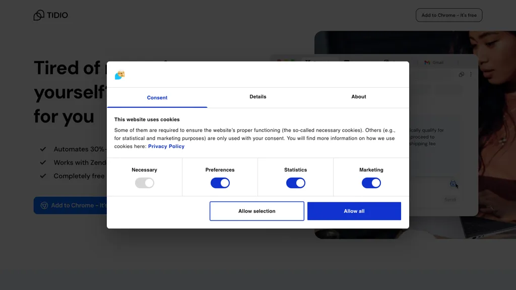 Tidio Copilot AI tool screenshot