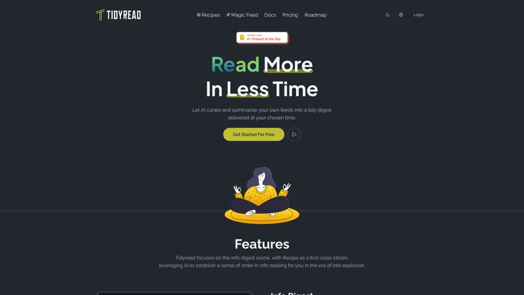 Tidyread AI tool screenshot