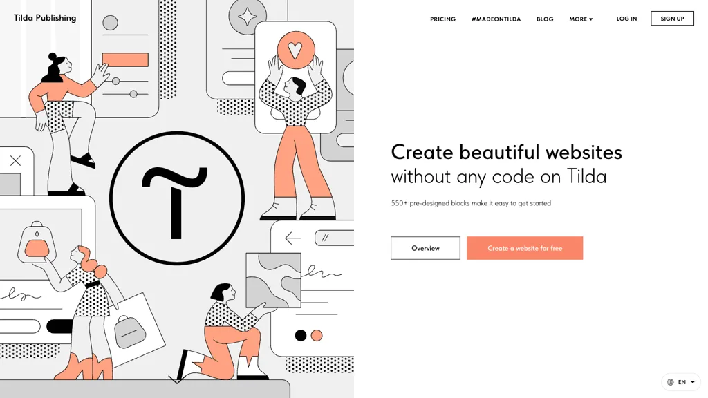 Tilda Publishing AI tool screenshot