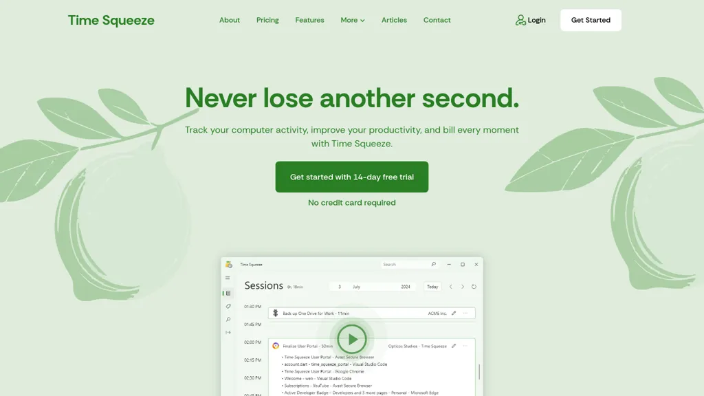 Time Squeeze website