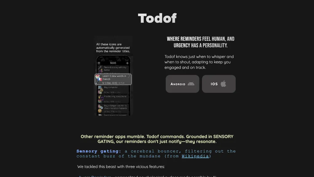 Todof - AI Reminder website