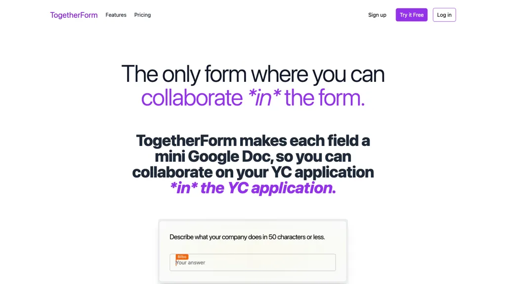 TogetherForm website