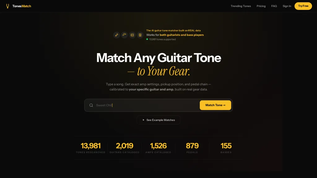 TonesMatch AI tool screenshot