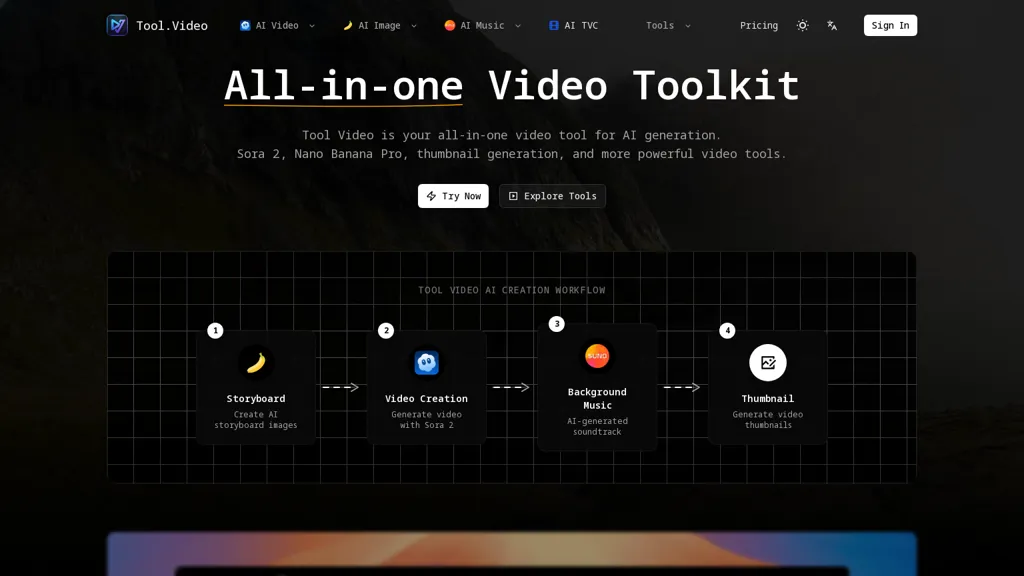Tool.Video AI tool screenshot