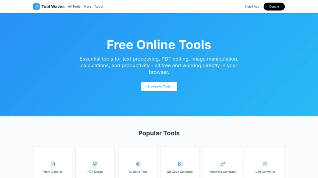 ToolWaves AI tool screenshot