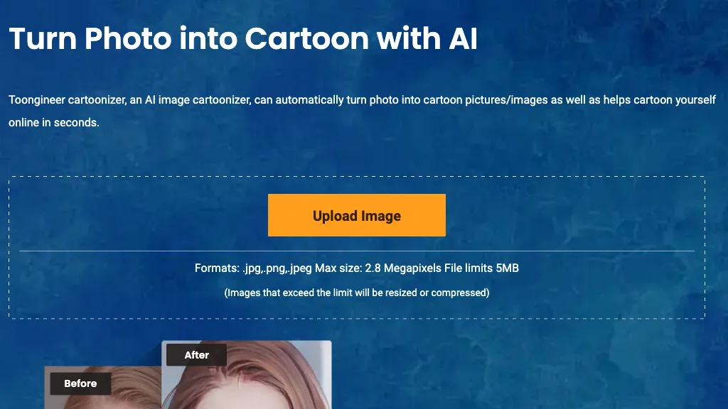 Toongineer Cartoonizer website