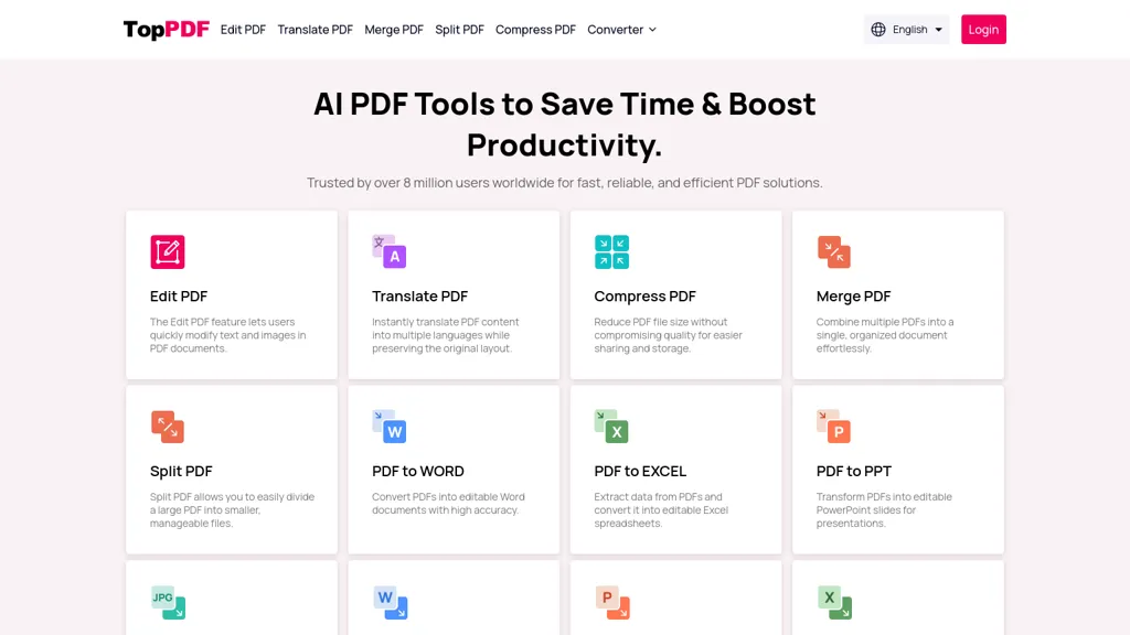 TopPDF AI tool screenshot