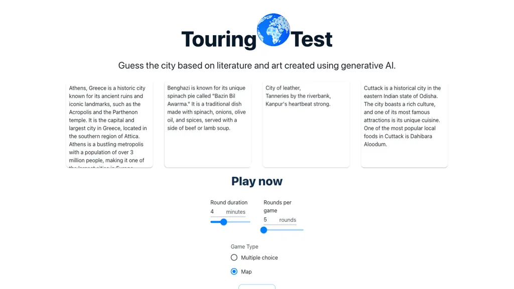 Touring Test website