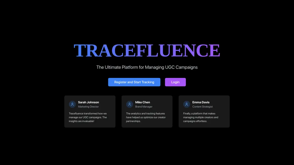 Tracefluence website
