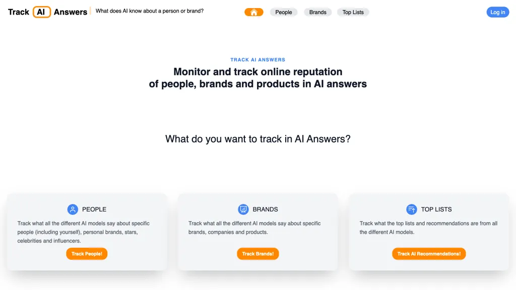 Track AI Answers website