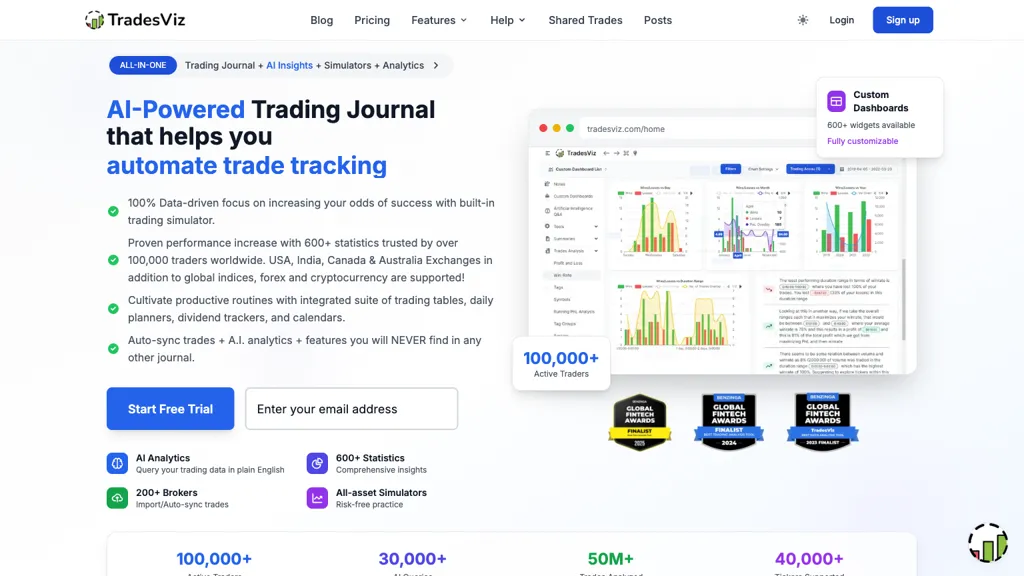 TradesViz AI tool screenshot