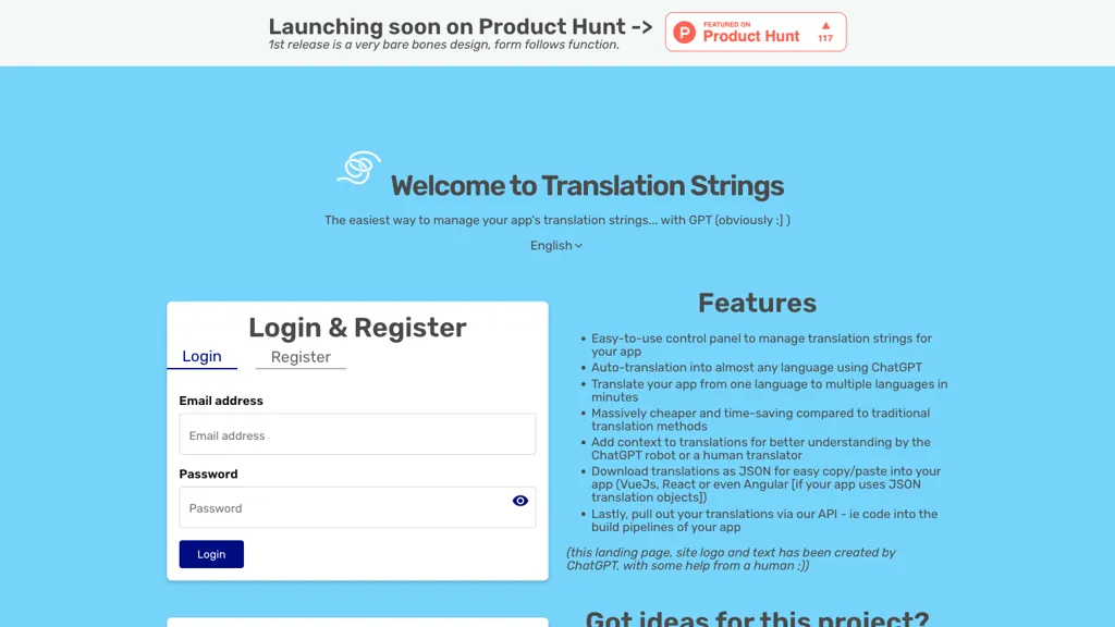 Translation Strings website