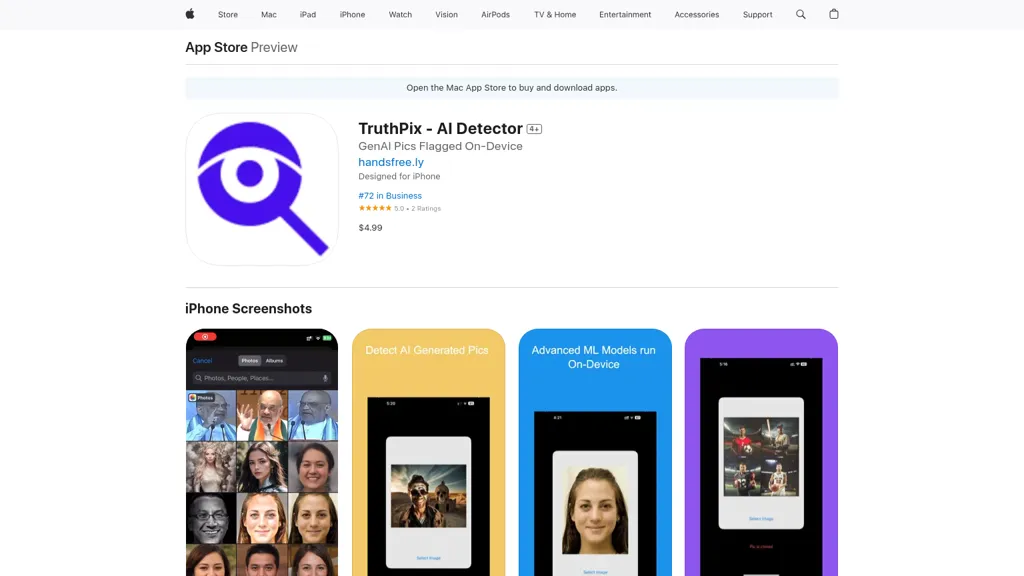 TruthPix AI tool screenshot