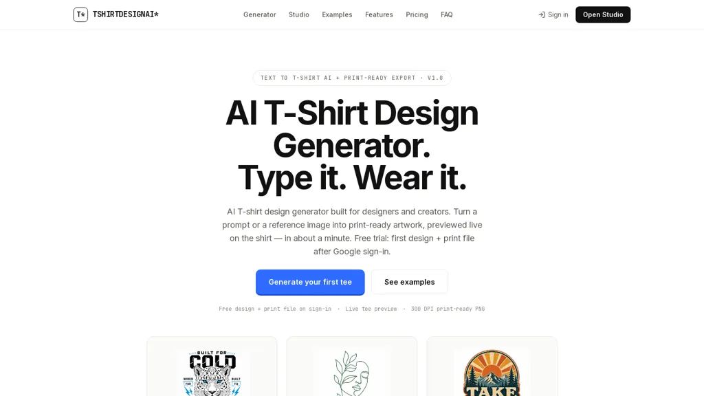 TShirtDesignAI AI tool screenshot