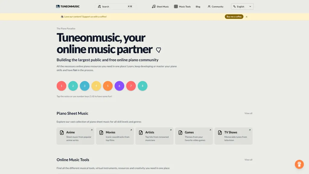 Tuneonmusic AI tool screenshot