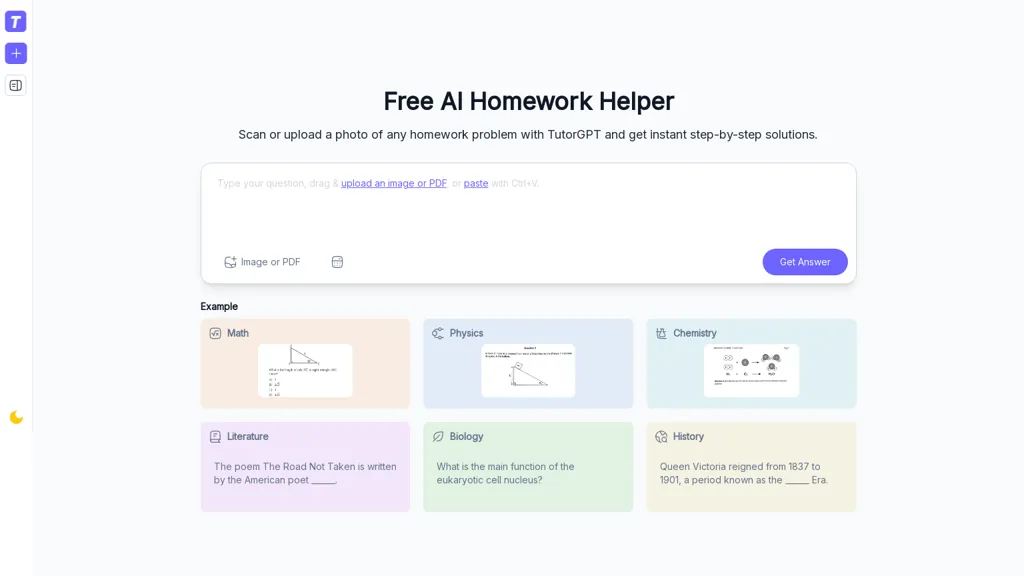 TutorGPT AI tool screenshot