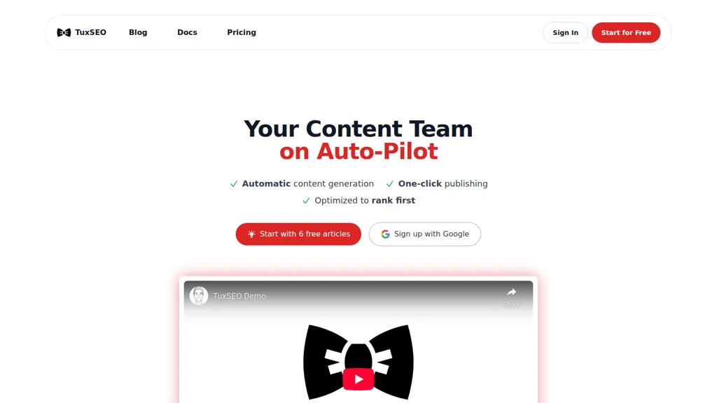 TuxSEO AI tool screenshot