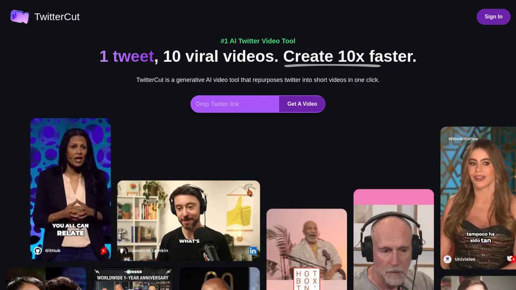 TwitterCut AI tool screenshot