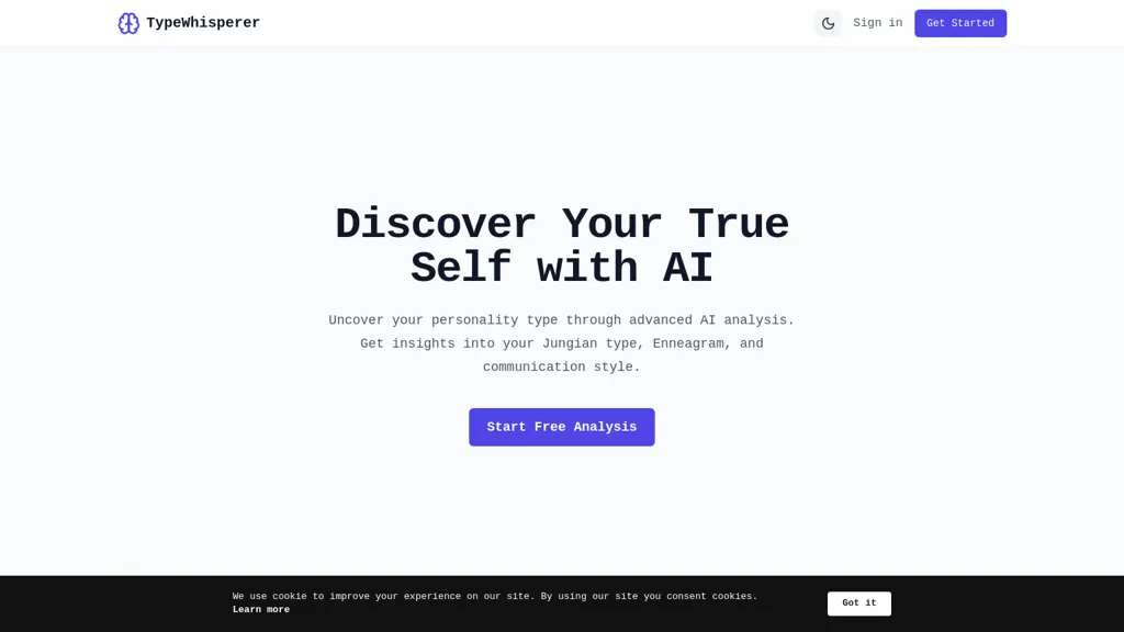 Type Whisperer Ai website