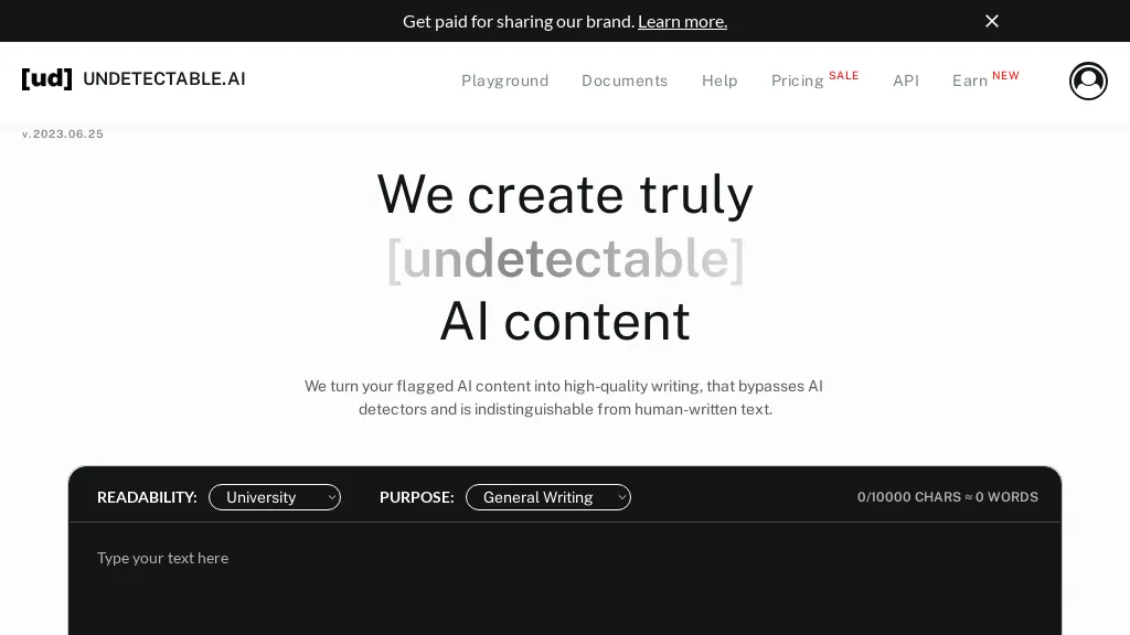 Undetectable AI website